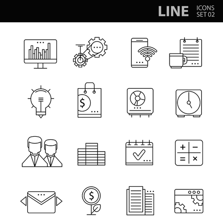Modern thin line icons set for businessのイラスト素材