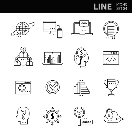Modern thin line icons set for businessのイラスト素材