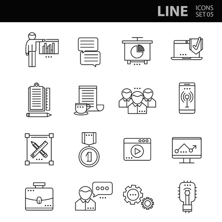 Modern thin line icons set for businessのイラスト素材