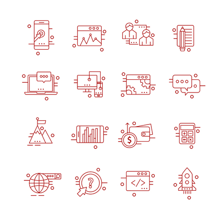 Modern thin line icons set for businessのイラスト素材