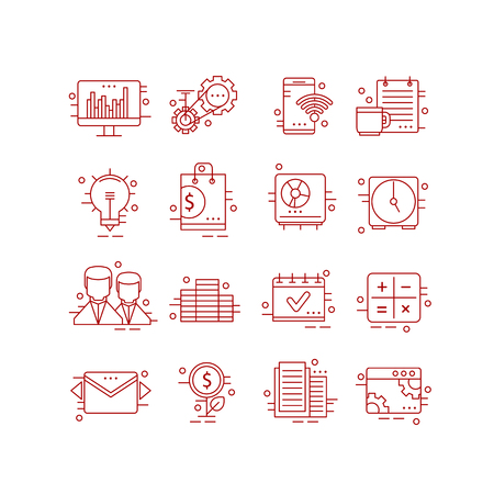 Modern thin line icons set for businessのイラスト素材