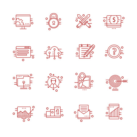 Modern thin line icons set for businessのイラスト素材