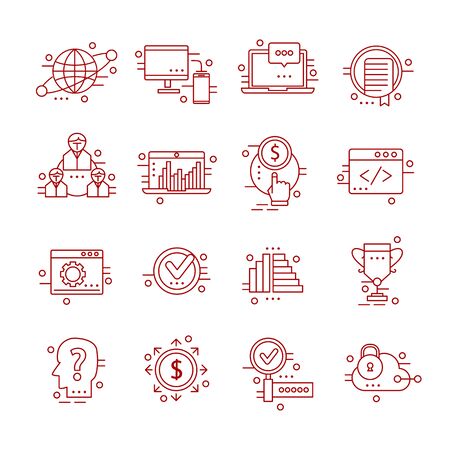 Modern thin line icons set for businessのイラスト素材