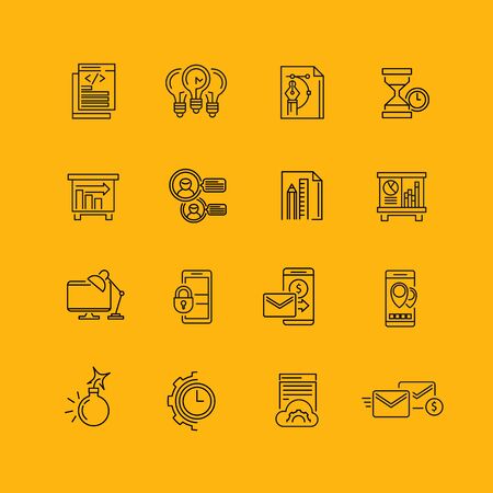 Modern thin line icons set for businessのイラスト素材