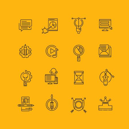 Modern thin line icons set for businessのイラスト素材