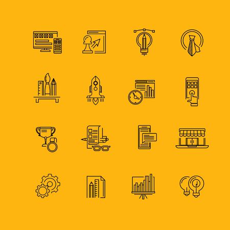 Modern thin line icons set for businessのイラスト素材