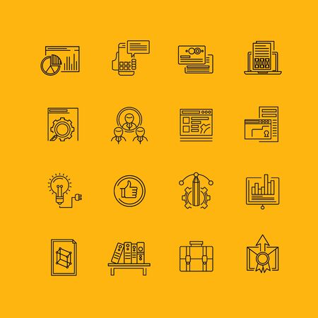 Modern thin line icons set for businessのイラスト素材