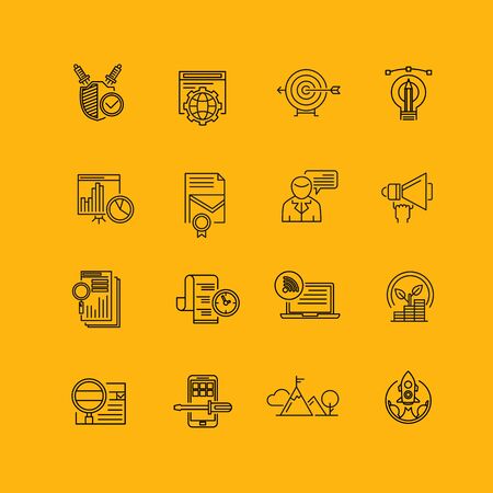 Modern thin line icons set for businessのイラスト素材