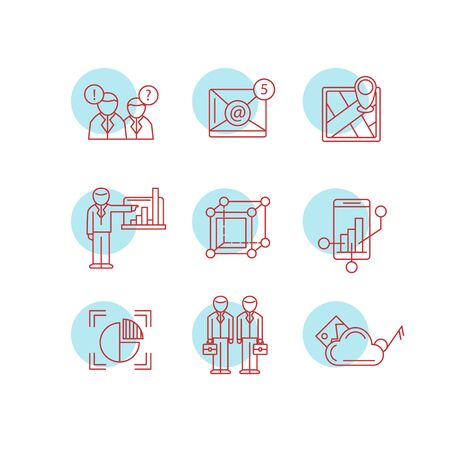 Modern thin line icons set for businessのイラスト素材