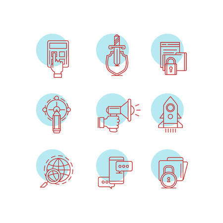 Modern thin line icons set for businessのイラスト素材