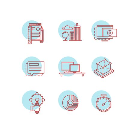 Modern thin line icons set for businessのイラスト素材