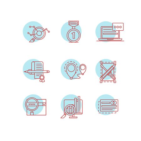 Modern thin line icons set for businessのイラスト素材