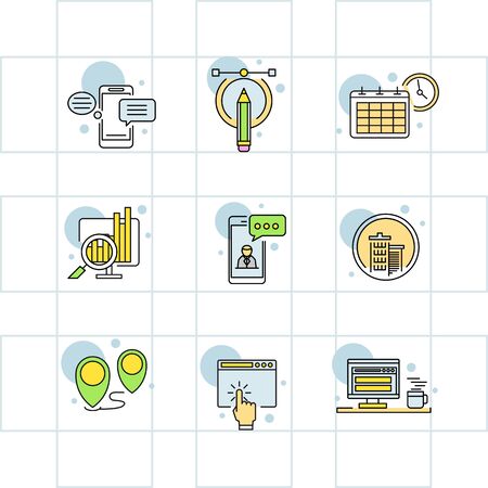 Modern thin line icons set for business, infographic and different projectsのイラスト素材