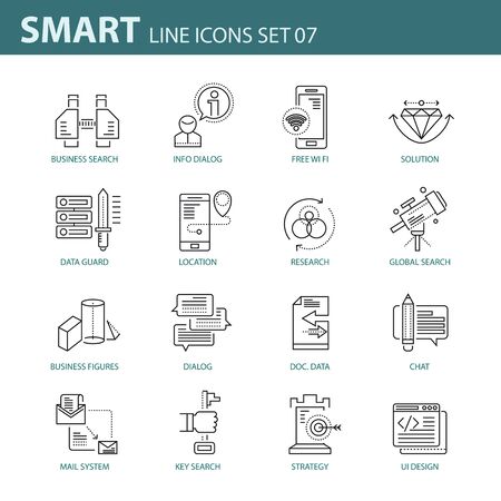Modern thin line icons set for business, infographic and different projectsのイラスト素材