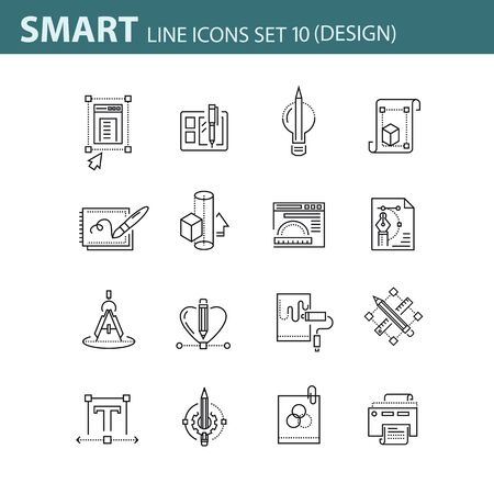 Modern thin line icons set for business, infographic and different projectsのイラスト素材