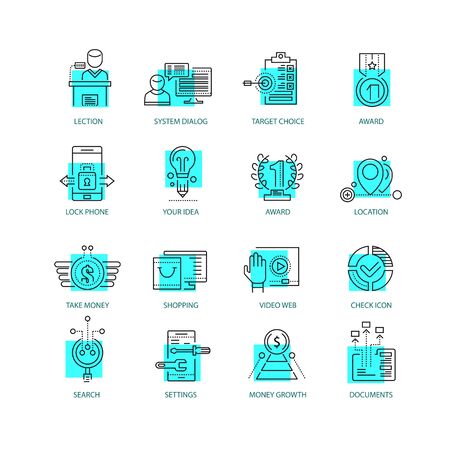 Modern thin line icons set for business, infographic and different projectsのイラスト素材