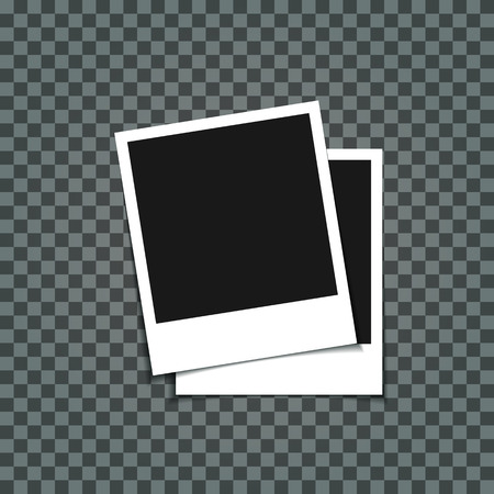 blank retro photo frame over whiteのイラスト素材