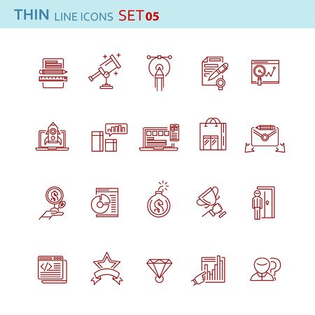 Modern thin line icons set for businessのイラスト素材