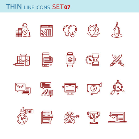 Modern thin line icons set for businessのイラスト素材