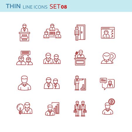 Modern thin line icons set for businessのイラスト素材