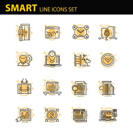 Modern thin line icons set for businessのイラスト素材