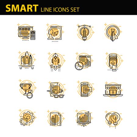 Modern thin line icons set for businessのイラスト素材