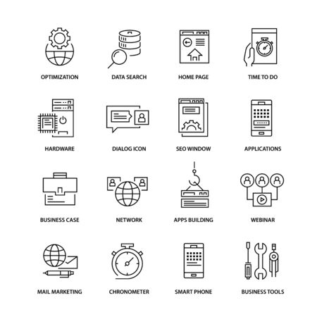 Modern thin line icons set for businessのイラスト素材
