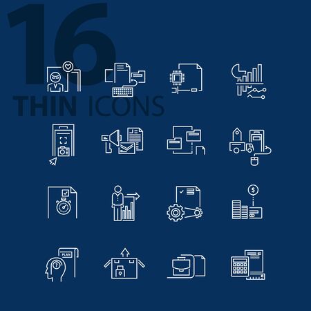 Modern thin line icons set for businessのイラスト素材