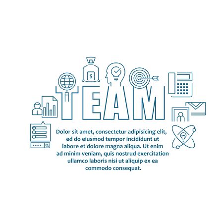 Thin line concept with flat business iconsのイラスト素材