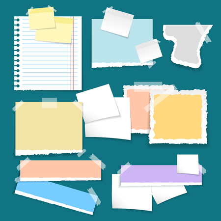 Set of different note colorful papers.のイラスト素材