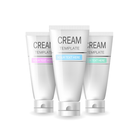 Realistic cosmetic bottle tube mock up setのイラスト素材