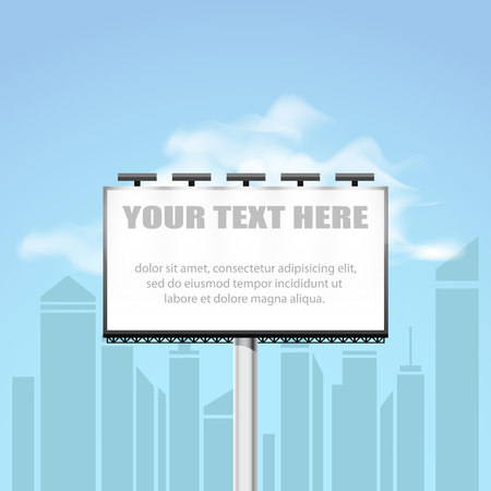 Big blank billboard in cityscape background shape.のイラスト素材