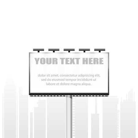 Big blank billboard in cityscape background shape.のイラスト素材