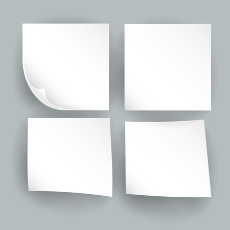 Vector white realistic paper sheet with shadowのイラスト素材