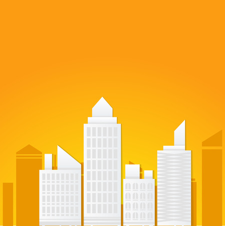 Flat illustration of business city urban landscapeのイラスト素材
