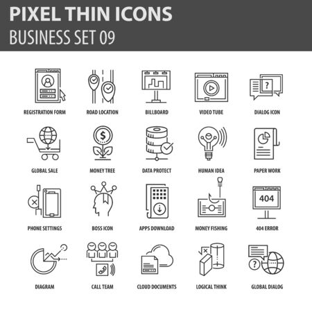 Modern thin line icons set for businessのイラスト素材