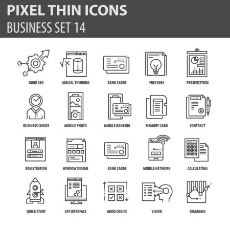 Modern thin line icons set for businessのイラスト素材