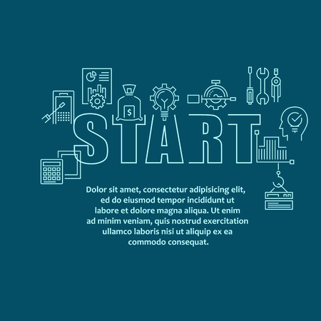 Modern thin line icons set for businessのイラスト素材