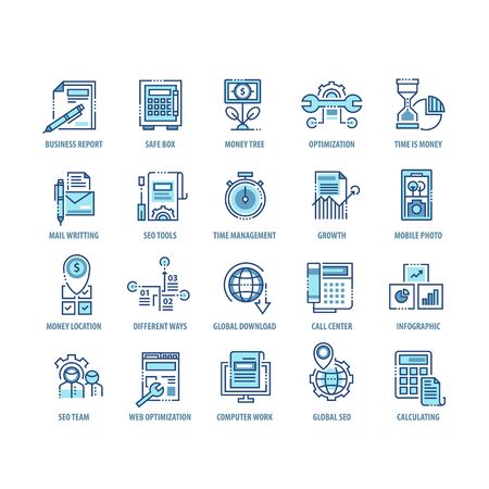 Modern thin line icons set for businessのイラスト素材