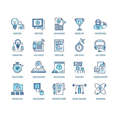 Modern thin line icons set for businessのイラスト素材