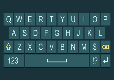 Smartphone keyboard dark vector with alphabet designのイラスト素材