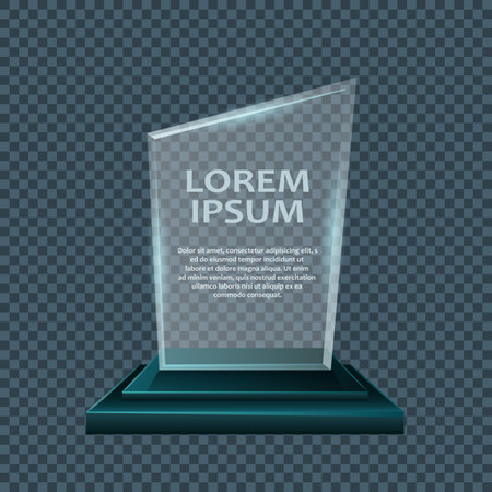 Empty glass trophy awards vector set design.のイラスト素材