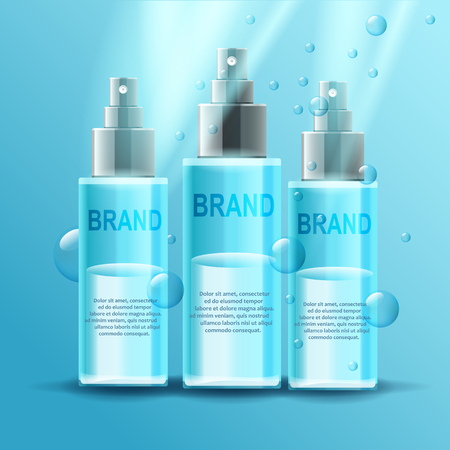 Vector realistic set of cosmetic tubes, natural productのイラスト素材