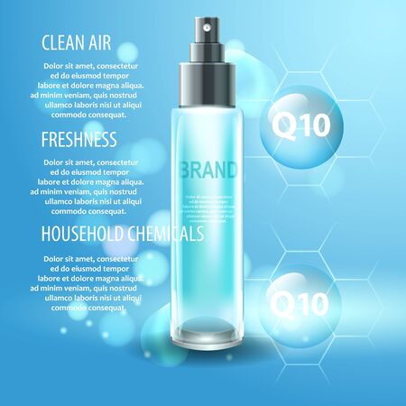 Vector realistic cosmetic bottles with natural elements.のイラスト素材