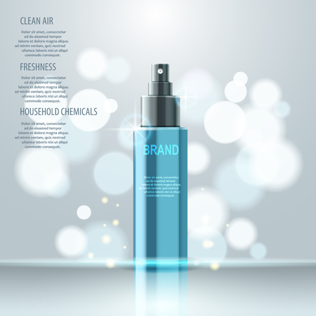 Vector realistic cosmetic bottles with natural elements.のイラスト素材
