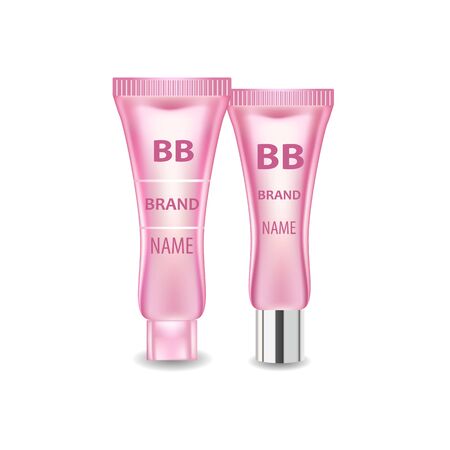 Vector realistic cosmetic bottles with natural elements.の写真素材