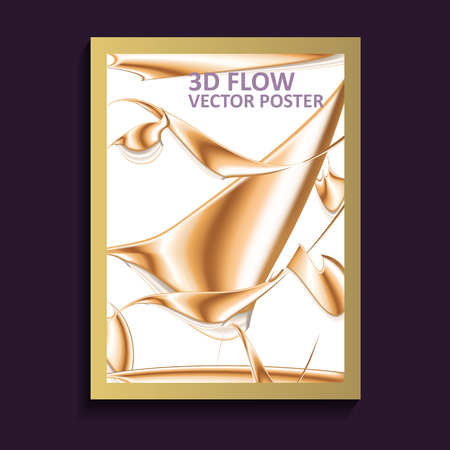 Abstract 3d poster, colored shape. Vector designのイラスト素材