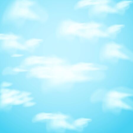 Vector illustration with realistic clouds on skyのイラスト素材