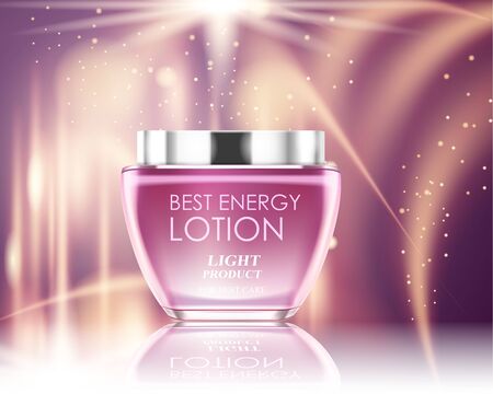 Vector realistic illustration, set of cosmetic bottles and tubes for best careのイラスト素材