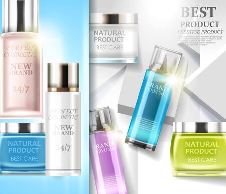 Vector realistic cosmetic illustration for your design projectsのイラスト素材